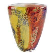 8 Multicolor Art Glass Oval Vase - £124.03 GBP