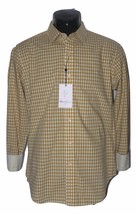 NWT ROBERT GRAHAM SM shirt gold white with contrast cuffs designer Bodowyer - $83.99