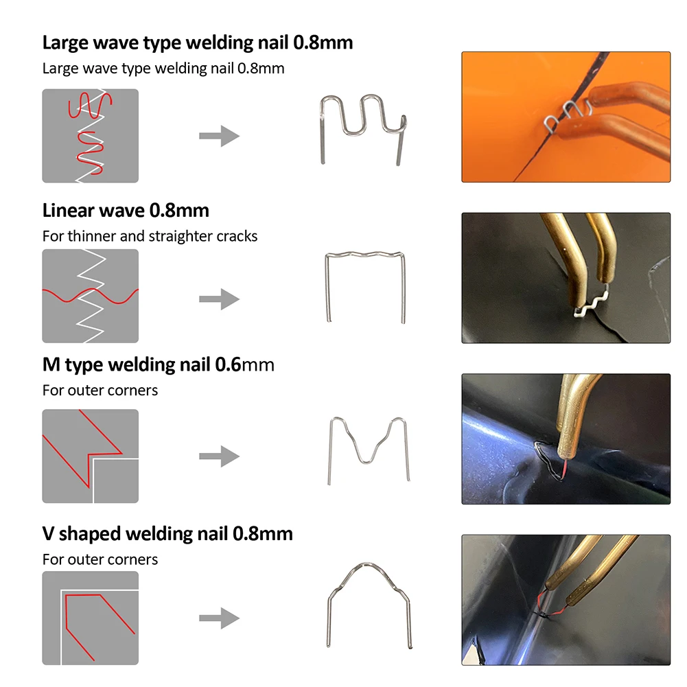 100PCS Plastic Repair hine Welding Staples 0.6 0.8mm  Steel Silver For C... - $138.20 CAD