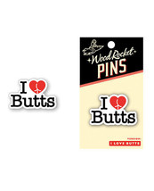 Wood Rocket I Love Butts Enamel Pin - $7.55