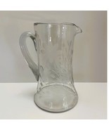 Vintage Tiffin Glass, Etched Floral &amp; Stem, Cut Stem, Tall Glass Pitcher... - $1,691.91 MXN