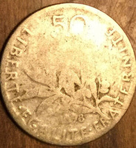 1898 France Silver 50 Centimes Semeuse Coin République Française - £2.60 GBP
