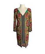 Laundry by Shelli Segal 3/4 Sleeve Shift Dress 8 Multicolored V Neck Lined - £25.91 GBP