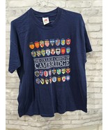 Vtg 90s The College Crests Of Cambridge T-Shirt XXL 2XL Blue Fruit of th... - $40.68 CAD