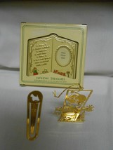 NEW Lot Hallmark, Danbury Mint Gold Tone Christmas Ornament &amp; Scottie Book Mark - £16.54 GBP