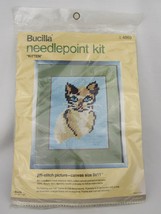 NEW Bucilla Kitten Cat Needlepoint Kit #4869 Jiffi Canvas 9x11 NIP - $14.99