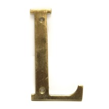 Solid Brass Letter Initial L Door Wall Address Sign 4&quot; inch Vintage - £4.66 GBP