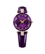 FACET STRASS Brilliant-Cut Gold Plated Swiss Quartz Watch 15mm Band Purp... - $651.69 CAD