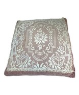 Vintage Lace Floral Velvet Back Doily throw pillow cottage core granny s... - £36.75 GBP