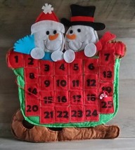 Vintage Felt Snowman Christmas Advent Calendar Candy Cane Marker 12x14  - £26.16 GBP