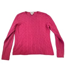 Neiman Marcus Women&#39;s Pink Cashmere Long Sleeve Crew Neck Sweater - £30.34 GBP
