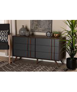Pease Two-Tone Gray and Walnut 6-Drawer Bedroom Dresser - $5,561.81 MXN