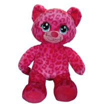 Build A Bear Workshop BABW Hot Pink Leopard Cat Stuffed Plush Animal 16&quot; Musical - £15.72 GBP