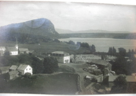 Vintage post card of a black and white town seen with one cent Canadian ... - £79.49 GBP