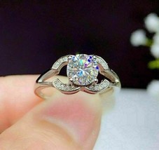 2Ct Rundschliff Diamant Split Schaft Solitaire Verlobungsring 14K Weiß G... - $88.16