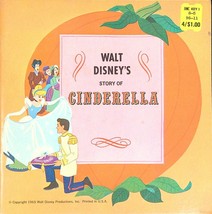 1965 Walt Disney&#39;s Story of Cinderella 24 Page Story Book Only - Rare! 122b - £3.95 GBP