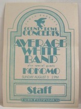 AVERAGE WHITE BAND / KOKOMO - VINTAGE ORIGINAL 1970&#39;s BACKSTAGE PASS - $281.87 MXN