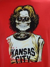 John Lennon Skeleton Kansas City Graphic Print Red Rare Cotton T Shirt Medium M - £19.91 GBP