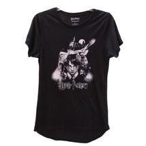 Harry Potter Hogwarts Sleep Shirt TShirt Girls Large Black Short Sleeves Graphic - £6.69 GBP