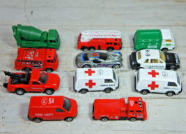 Lot 11 Maisto 1/64 Diecast Cars Vehicles Fire Police Ambulance Mnt Dew S... - £6.87 GBP