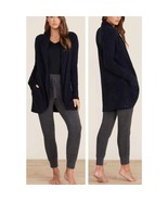 Barefoot Dreams CozyChic 423 Bamboo Lite Knit Circle Lounge Cardigan Bla... - $82.06 CAD