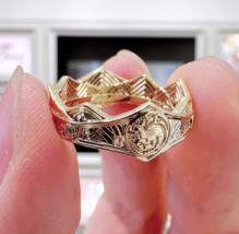 14K Gold-Plated Game of Thrones House of the Dragon Crown Ring - £13.77 GBP+