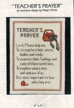 1990 Happy Things Patsy Moore Counted Cross Stitch Teacher&#39;s Prayer Kit ... - $15.99