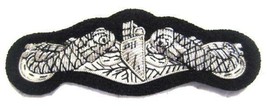 US NAVY SUBMARINE HAND EMBROIDERED NEW SILVER BULLION BADGE CP MADE Hi Q... - £13.14 GBP