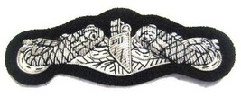 US NAVY SUBMARINE HAND EMBROIDERED NEW SILVER BULLION BADGE CP MADE Hi Q... - $16.50