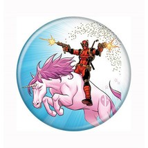Deadpool Unicorn Mayhem Button Blue - $7.98