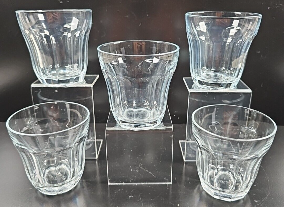 5 Pasabahce Baroque Tumblers Set Palaks Clear Panel Cut Drink Rocks Glas... - $33.63