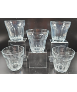 5 Pasabahce Baroque Tumblers Set Palaks Clear Panel Cut Drink Rocks Glas... - $33.63