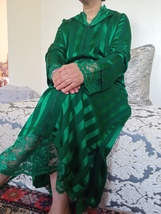 Moroccan 2 piece djellaba luxury, Hooded kaftan silk, Islamic jelabia  - £175.12 GBP
