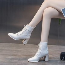 Winter Sexy Shoes High Heel Boots Ankle Women Autumn Chunky Sole Stretch Fabric  - £40.21 GBP