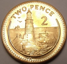 Large Gem Unc Gibraltar 2000 2 Pence~Lighthouse On Europa Pointe - £3.27 GBP