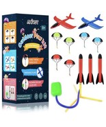 Parachute Toy 6Pcs, 2Pcs Airplane for Kids, Rocket Launcher W/ 3 Foam Ro... - $19.99