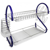 Better Chef 2-Tier 16 in. Chrome Plated Dish Rack in Blue - £53.18 GBP