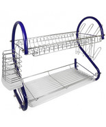 Better Chef 2-Tier 16 in. Chrome Plated Dish Rack in Blue - $92.52 CAD