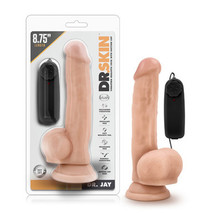 Blush Dr. Skin Dr. Jay Realistic 8.75 in. Vibrating Dildo with Balls &amp; Suction C - £34.63 GBP