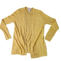 Loft Outlet Petite Small yellow open long sleeve cardigan - $10.00