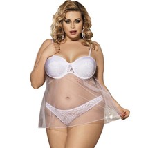 Plus Size See-Through Lace Panty Set - $20.89
