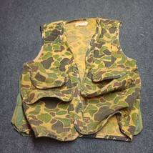 Vintage SafTBak Hunting Vest Men Large Camo Frog Skin Padded Shooting Fu... - £21.88 GBP