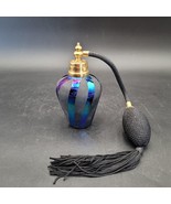 I. W. Rice &amp; Co. Perfume Iridescent Blue Purple Glass Bottle w/Atomizer ... - $471.90 MXN