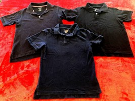 3 Boys Polo Blue Collared School Shirt Uniform Sz Sm 6 7 8 Eddie Bauer Cat Jack - £11.59 GBP