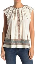 Free People Women&#39;s Blouse Linen Tunic Ivory M - £26.81 GBP