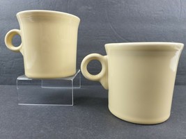 2 Homer Laughlin Fiesta Yellow Mugs Set Vintage 3 3/8&quot; O Ring HLC Fiestaware Cup - £18.52 GBP