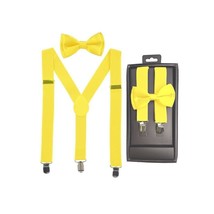 Yellow Kid Suspender Set With Matching Polyester Bowtie - £3.90 GBP