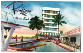 The Poinciana Hotel on the beach Miami Beach Florida Postcard Posted 1957 - £5.24 GBP