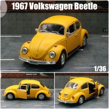 1/36 Matte Yellow Volkswagen Classical Beetle Toy Car Diecast Model Pull... - £9.70 GBP