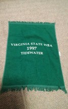 000 Vintage Virginia State WBA 1997 Tidewater Bowling Towel Green - £11.72 GBP